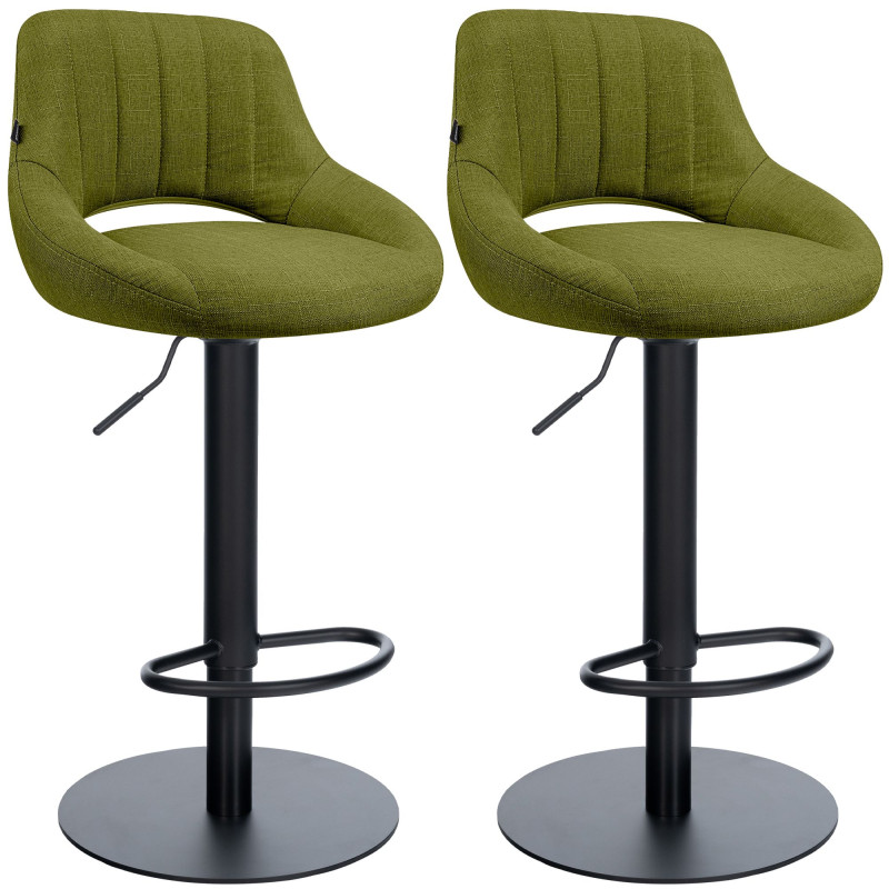 Ensemble de 2 tabourets de bar HD Milet B en tissu vert