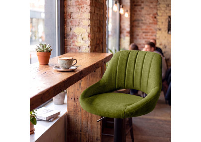 Ensemble de 2 tabourets de bar HD Milet B en tissu vert