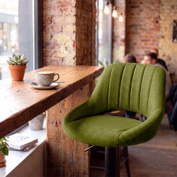Ensemble de 2 tabourets de bar HD Milet B en tissu vert