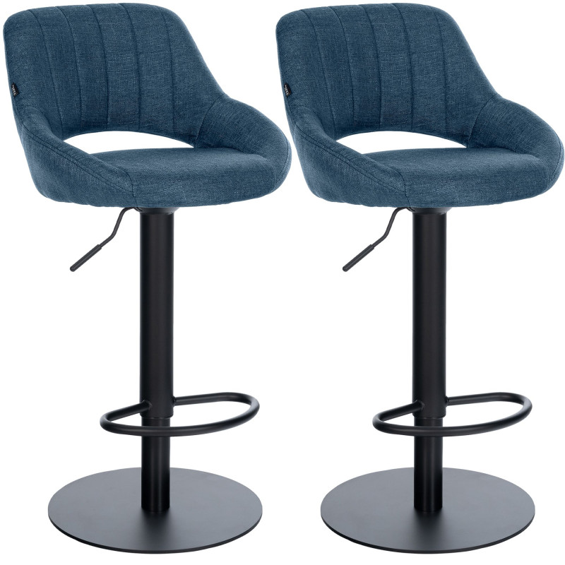 Ensemble de 2 tabourets de bar HD Milet B en tissu bleu