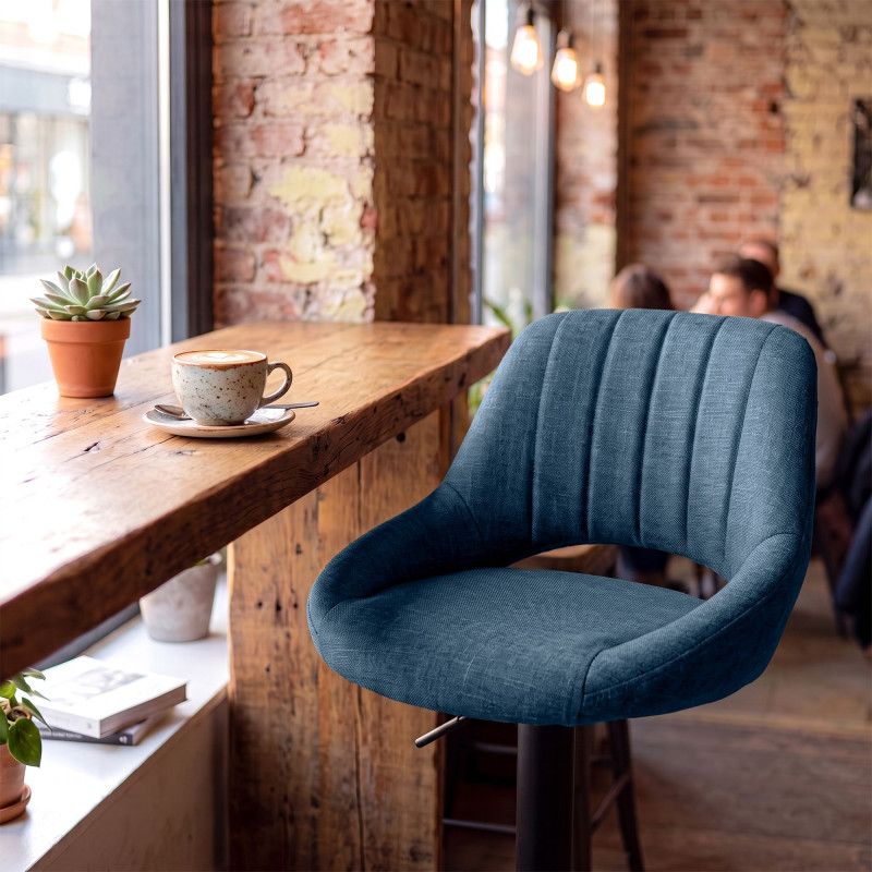 Ensemble de 2 tabourets de bar HD Milet B en tissu bleu