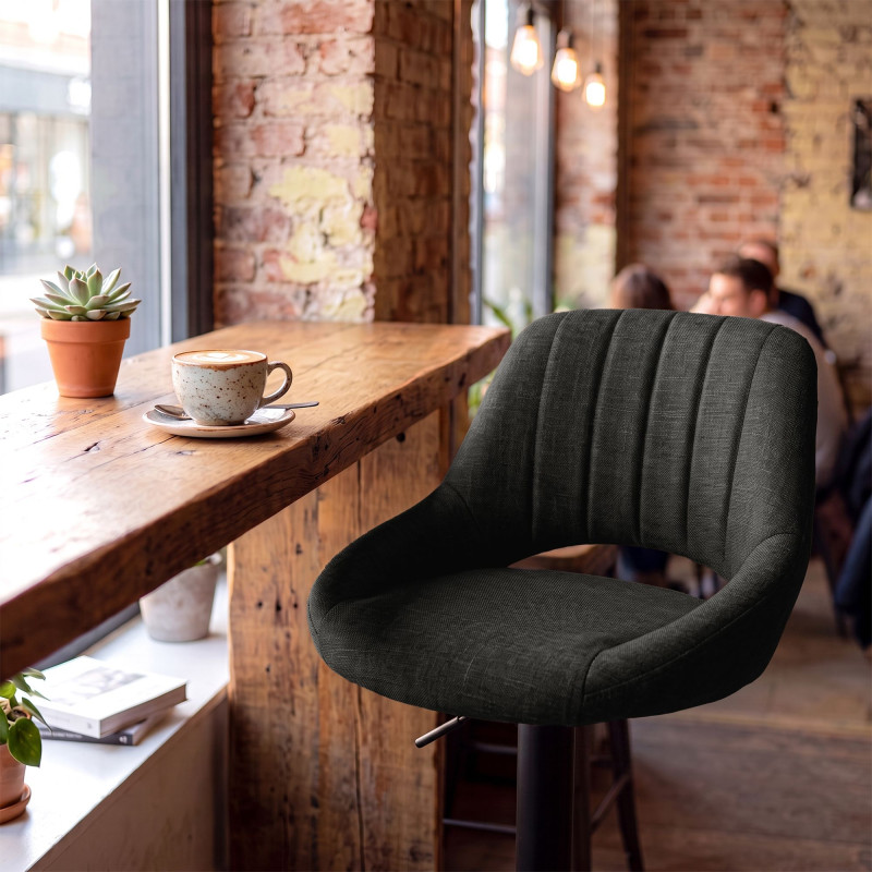 Ensemble de 2 tabourets de bar HD Milet B en tissu gris foncé