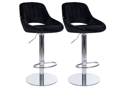 Ensemble de 2 tabourets de bar HD Milet C en velours noir
