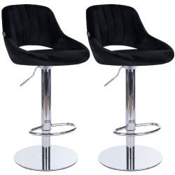 Ensemble de 2 tabourets de bar HD Milet C en velours noir