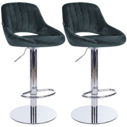 Ensemble de 2 tabourets de bar HD Milet C en velours gris foncé