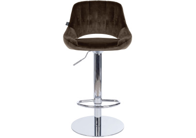 Ensemble de 2 tabourets de bar HD Milet C en velours brun