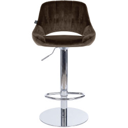 Ensemble de 2 tabourets de bar HD Milet C en velours brun