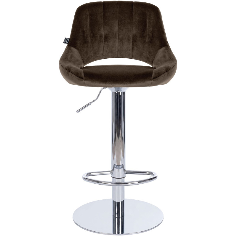 Ensemble de 2 tabourets de bar HD Milet C en velours brun