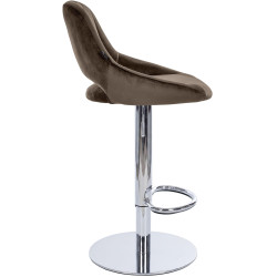 Ensemble de 2 tabourets de bar HD Milet C en velours brun