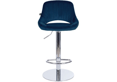 Ensemble de 2 tabourets de bar HD Milet C en velours bleu