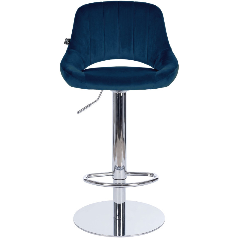 Ensemble de 2 tabourets de bar HD Milet C en velours bleu