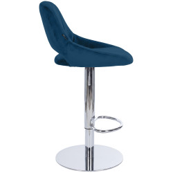Ensemble de 2 tabourets de bar HD Milet C en velours bleu