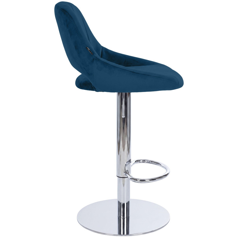 Ensemble de 2 tabourets de bar HD Milet C en velours bleu