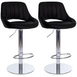 Ensemble de 2 tabourets de bar HD Milet C, similicuir noir