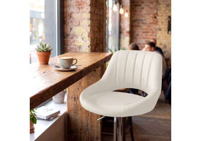 Ensemble de 2 tabourets de bar HD Milet C, similicuir crème
