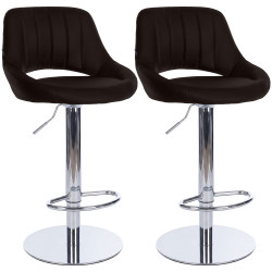 Ensemble de 2 tabourets de bar HD Milet C, similicuir brun