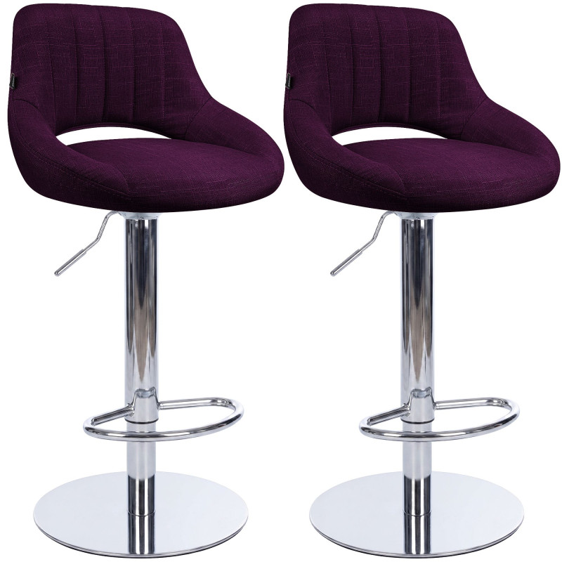 Ensemble de 2 tabourets de bar HD Milet C en tissu violet