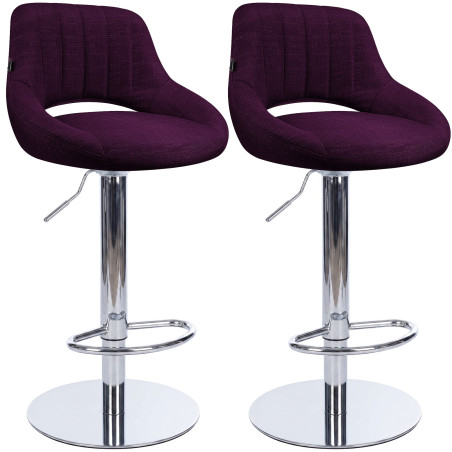 Ensemble de 2 tabourets de bar HD Milet C en tissu violet
