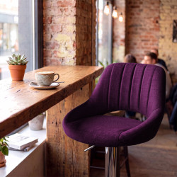 Ensemble de 2 tabourets de bar HD Milet C en tissu violet