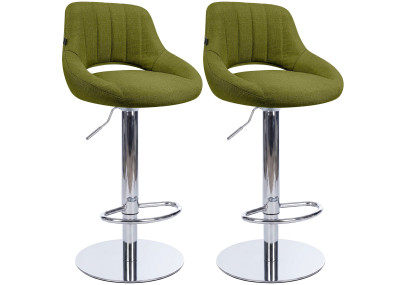 Ensemble de 2 tabourets de bar HD Milet C en tissu vert