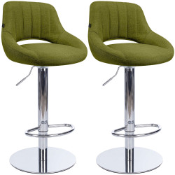 Ensemble de 2 tabourets de bar HD Milet C en tissu vert