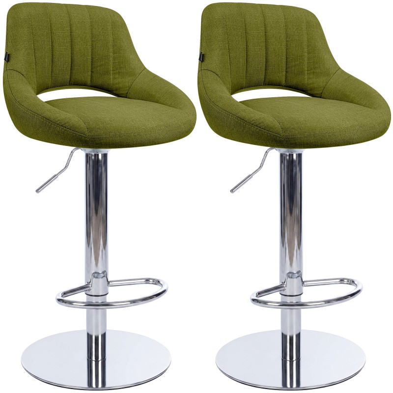 Ensemble de 2 tabourets de bar HD Milet C en tissu vert