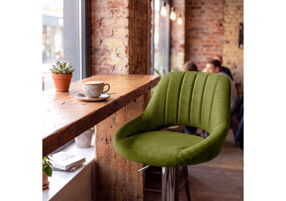Ensemble de 2 tabourets de bar HD Milet C en tissu vert
