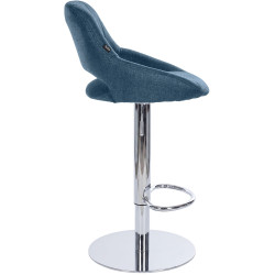 Ensemble de 2 tabourets de bar HD Milet C en tissu bleu