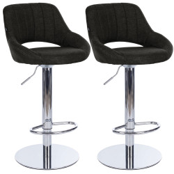 Ensemble de 2 tabourets de bar HD Milet C en tissu gris foncé