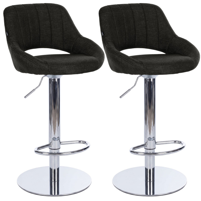 Ensemble de 2 tabourets de bar HD Milet C en tissu gris foncé