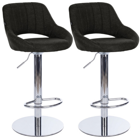 Ensemble de 2 tabourets de bar HD Milet C en tissu gris foncé