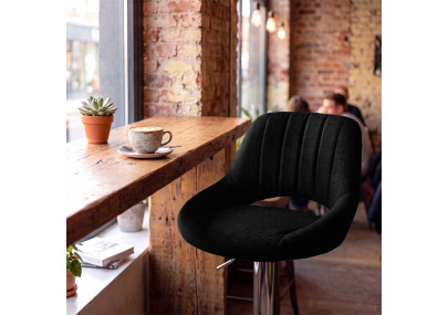Ensemble de 2 tabourets de bar HD Milet C en tissu gris foncé