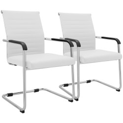 Ensemble de 2 chaises visiteurs Hakon blanc