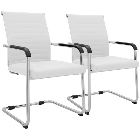 Ensemble de 2 chaises visiteurs Hakon blanc