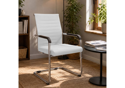 Ensemble de 2 chaises visiteurs Hakon blanc