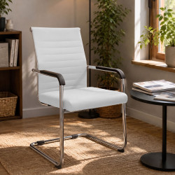 Ensemble de 2 chaises visiteurs Hakon blanc