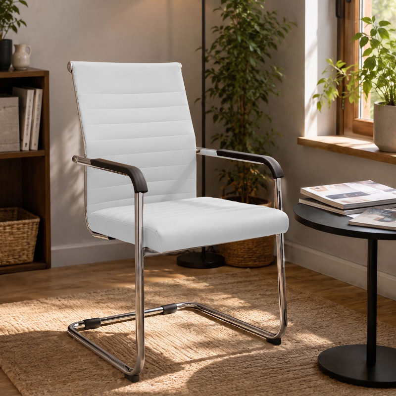 Ensemble de 2 chaises visiteurs Hakon blanc