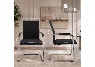 Ensemble de 2 chaises visiteurs Hakon noir
