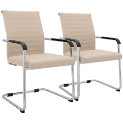Ensemble de 2 chaises visiteurs Hakon crème