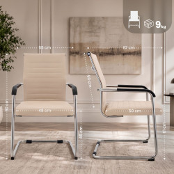 Ensemble de 2 chaises visiteurs Hakon crème