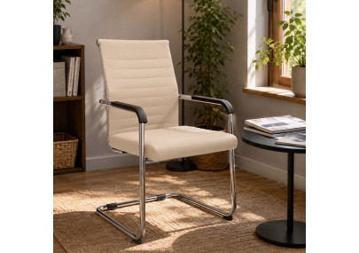 Ensemble de 2 chaises visiteurs Hakon crème