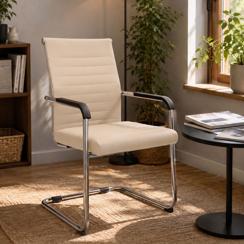 Ensemble de 2 chaises visiteurs Hakon crème