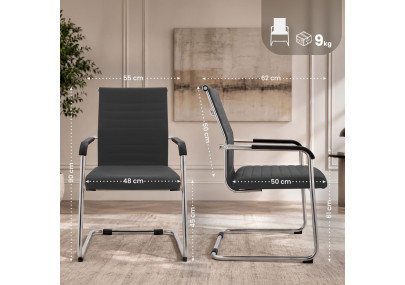Ensemble de 2 chaises visiteurs Hakon gris