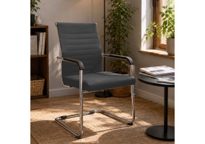Ensemble de 2 chaises visiteurs Hakon gris