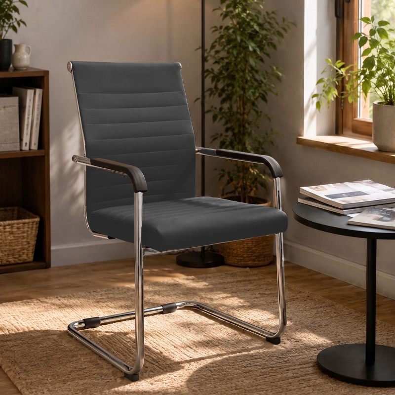 Ensemble de 2 chaises visiteurs Hakon gris