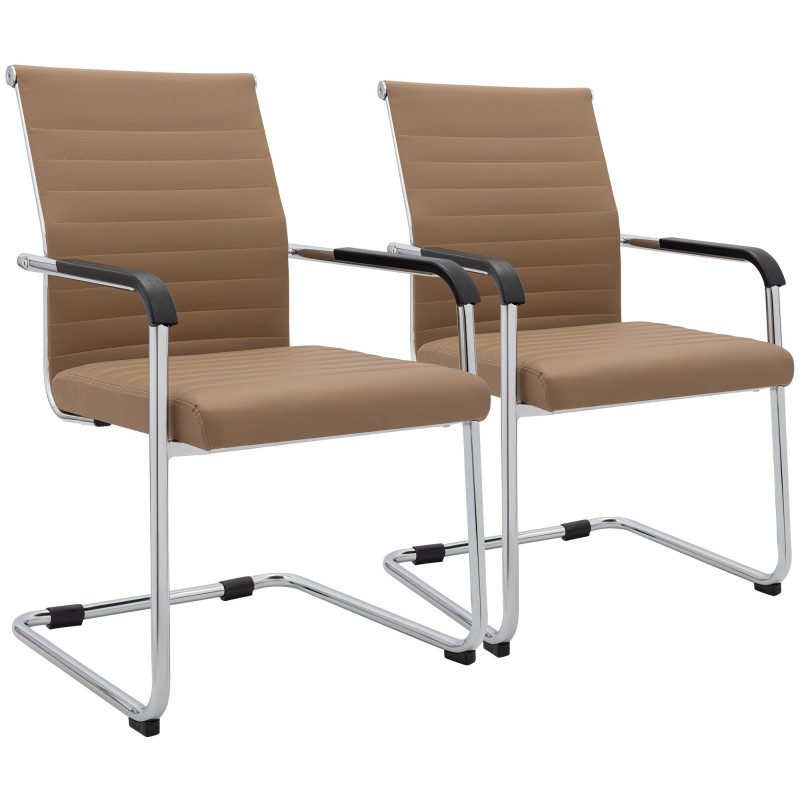 Ensemble de 2 chaises visiteurs Hakon brun clair