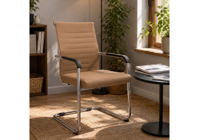 Ensemble de 2 chaises visiteurs Hakon brun clair
