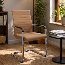 Ensemble de 2 chaises visiteurs Hakon brun clair
