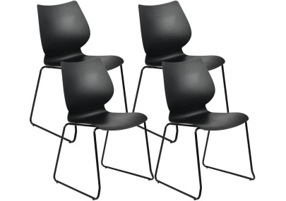 Ensemble de 4 chaises Houma noir