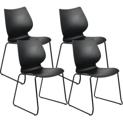 Ensemble de 4 chaises Houma noir